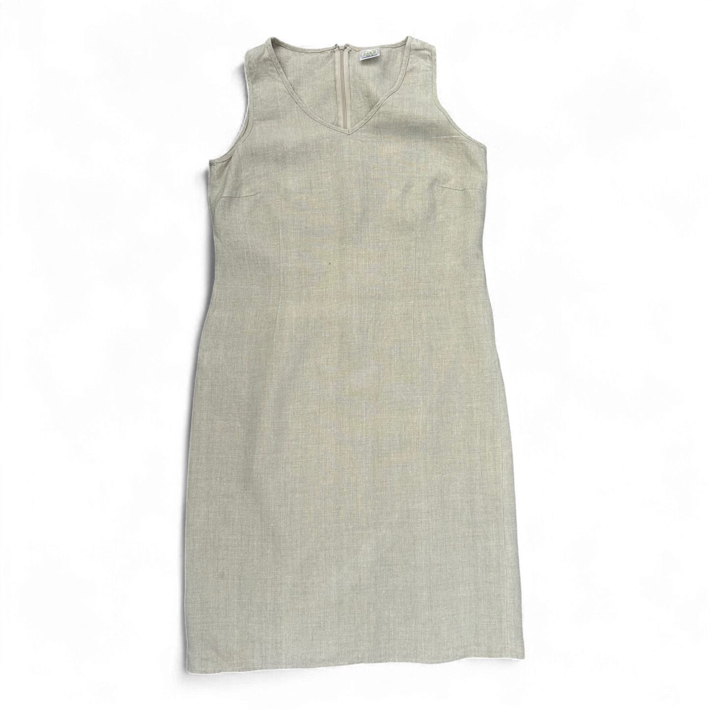 M&S Kleid Damen Dress Damenkleid Gr. 36 Weiß Leinen Sommerkleid Zeitlos Elegant