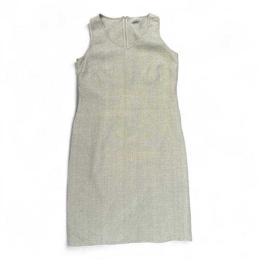 M&S Kleid Damen Dress Damenkleid Gr. 36 Weiß Leinen Sommerkleid Zeitlos Elegant