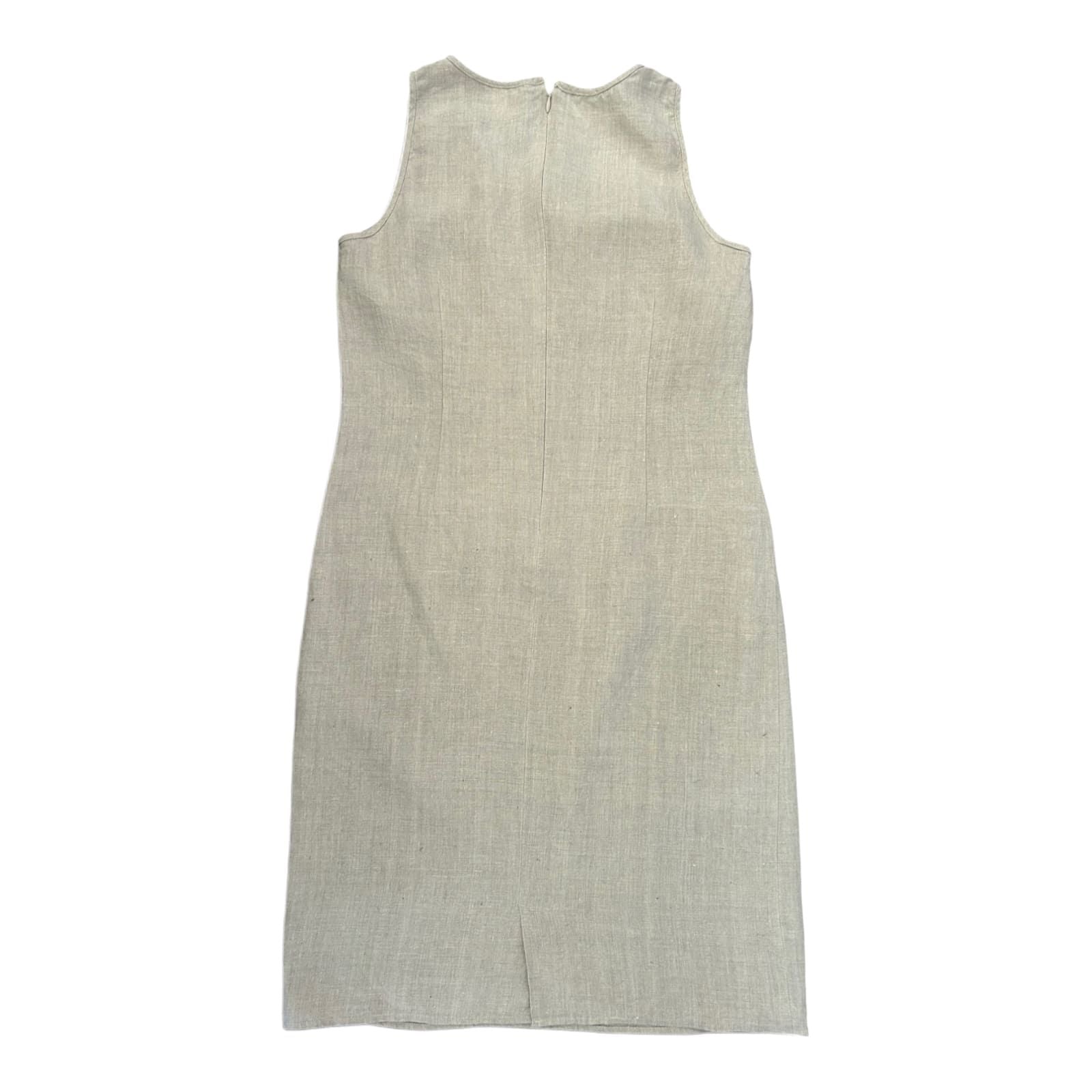 M&S Kleid Damen Dress Damenkleid Gr. 36 Weiß Leinen Sommerkleid Zeitlos Elegant