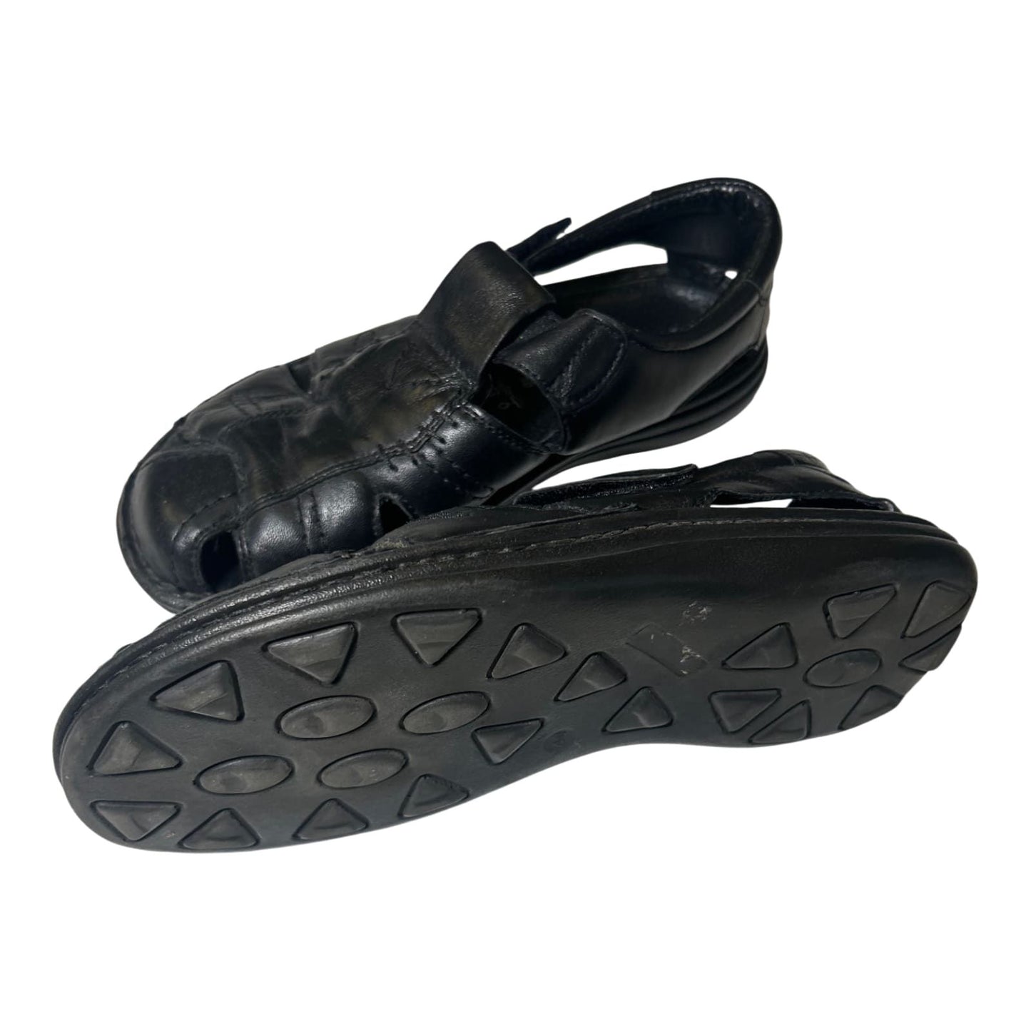 Falcon Herren Sandalen Gr 40 Echtleder Klettverschluss Komfort Schwarz