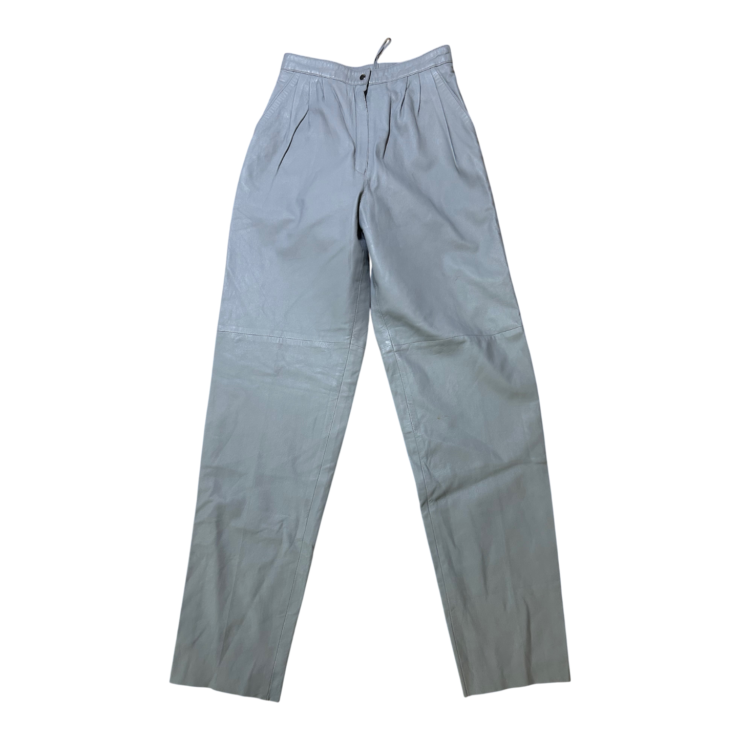 Madeleine Lederhose Damen Grau Vintage Gr 34 Echtleder Hoher Bund Eleganter Look