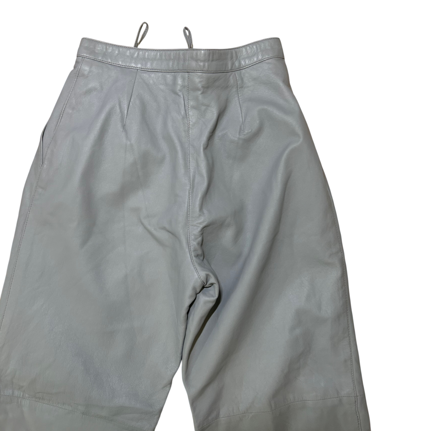 Madeleine Lederhose Damen Grau Vintage Gr 34 Echtleder Hoher Bund Eleganter Look