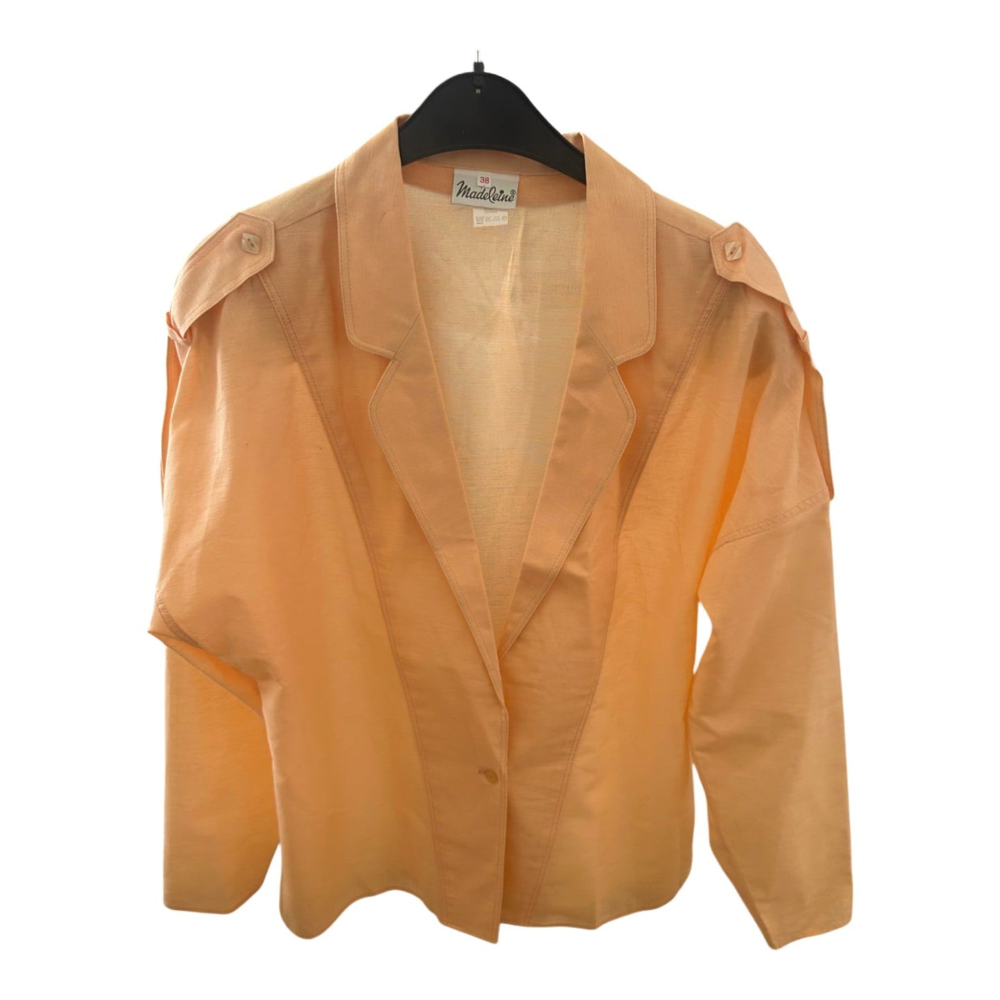 Madeleine Jacke 38 Orange – Vintage 80er – Baumwolle Leinen – Elegant Retro