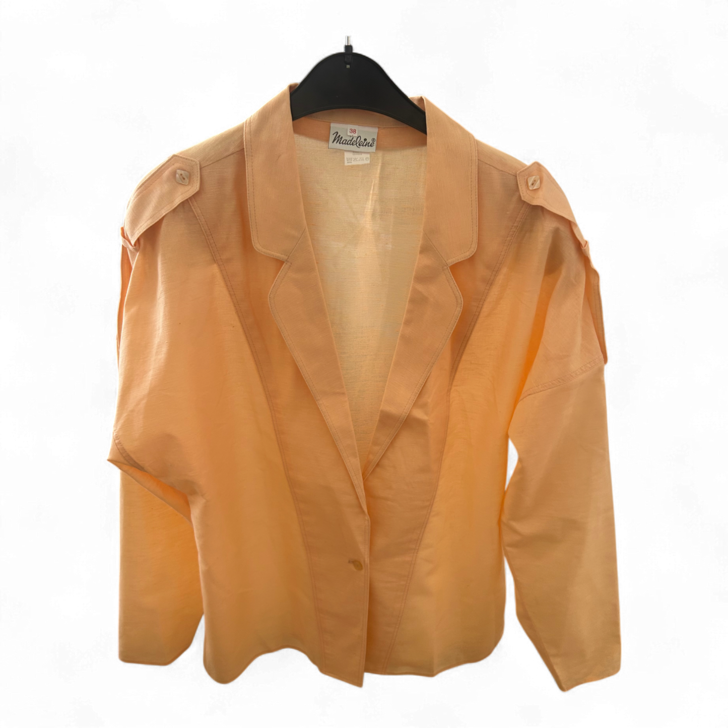 Madeleine Jacke 38 Orange – Vintage 80er – Baumwolle Leinen – Elegant Retro