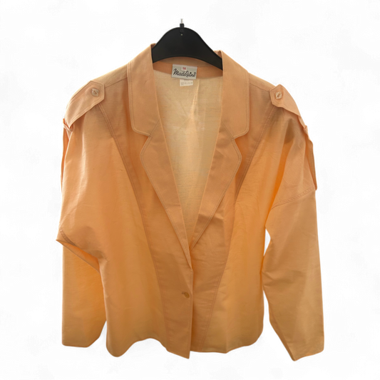 Madeleine Jacke 38 Orange – Vintage 80er – Baumwolle Leinen – Elegant Retro