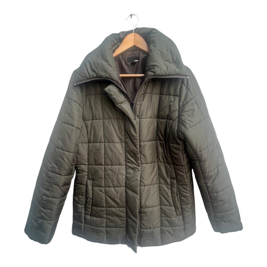 H&M Steppjacke Damen Größe L Oliv Leichte Winterjacke Warm Gesteppt