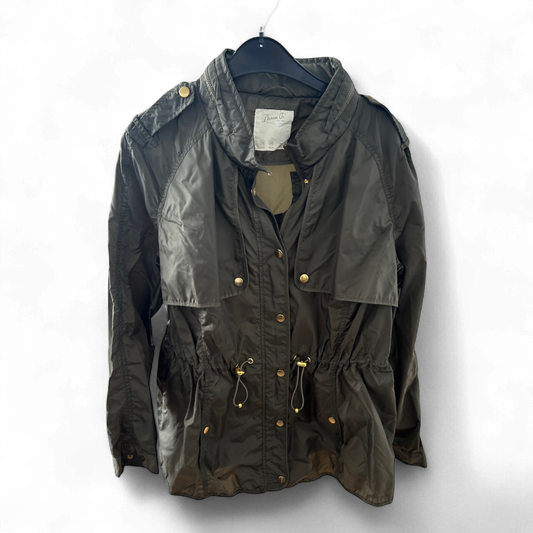 Denim Co Damenjacke 46 Khaki 100 % Nylon Tailliert Tunnelzug Golddetails