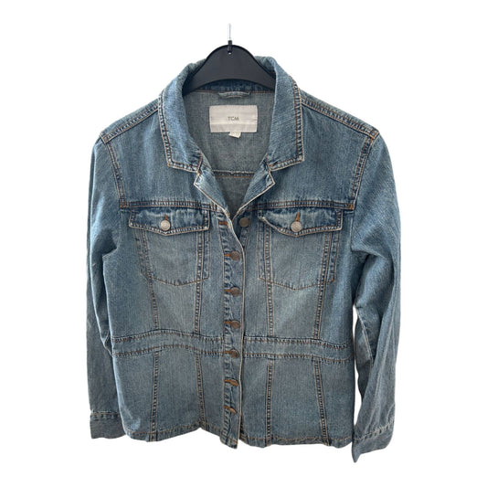 TCM Jeansjacke Damen 40 42 Blau 100 % Baumwolle Klassisch Kurz Vintage Look