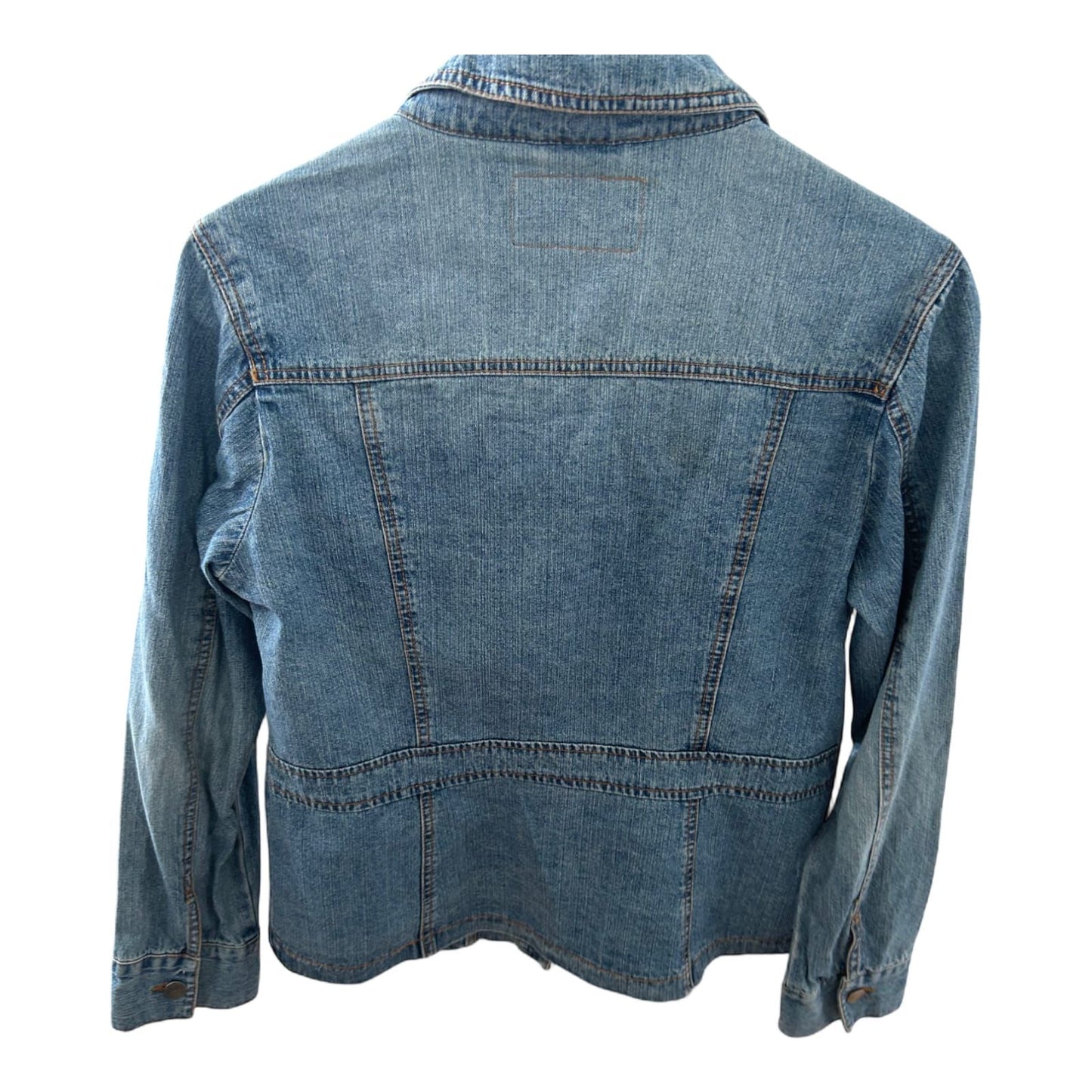 TCM Jeansjacke Damen 40 42 Blau 100 % Baumwolle Klassisch Kurz Vintage Look