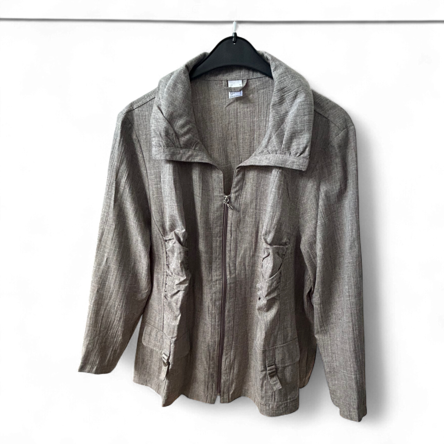 Damenjacke Otto 52 Braun 100 % Polyester Leicht Reißverschluss Taschen