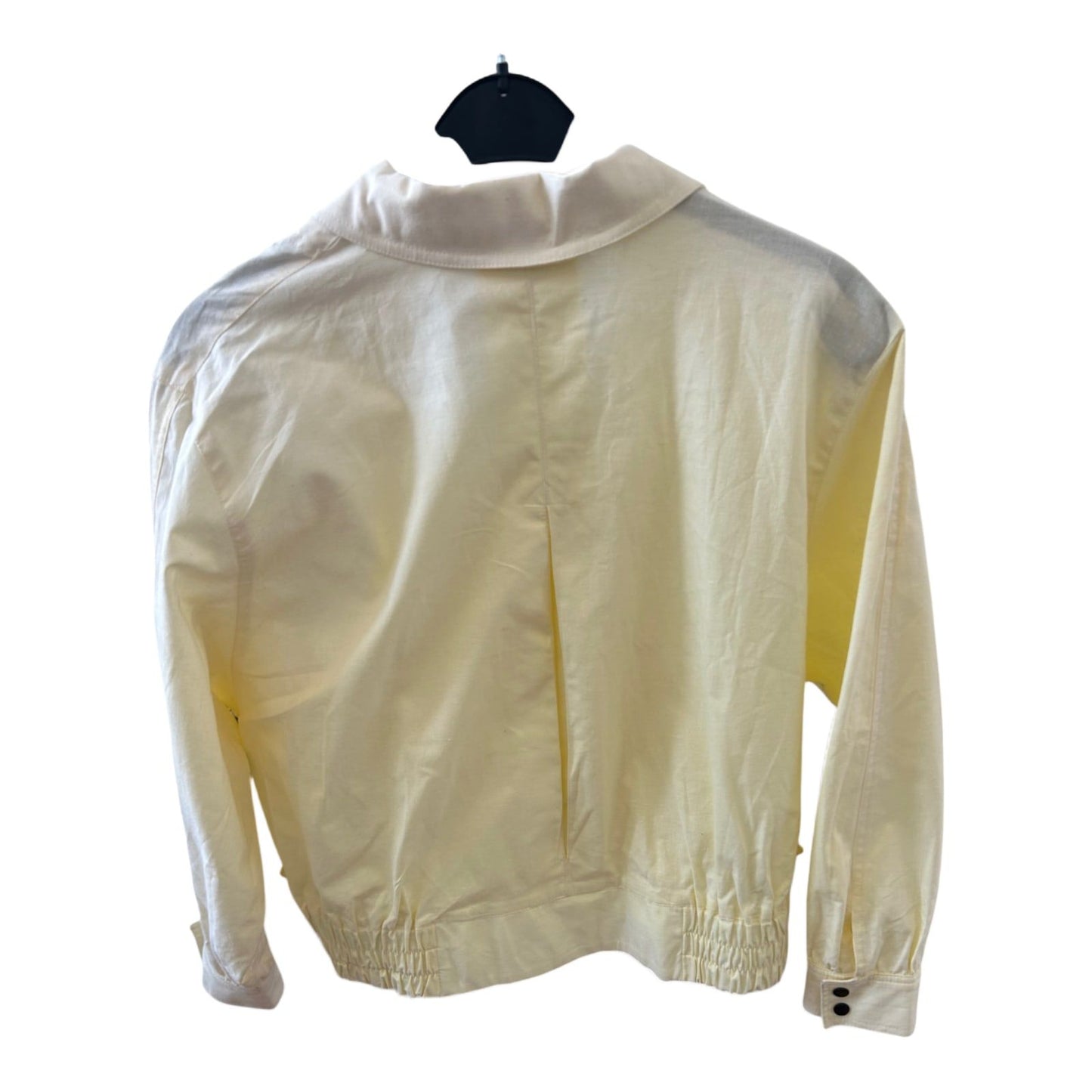 Vintage Damenjacke 44 Gelb Oversize 100 % Baumwolle 80er Look Revers D-Ring