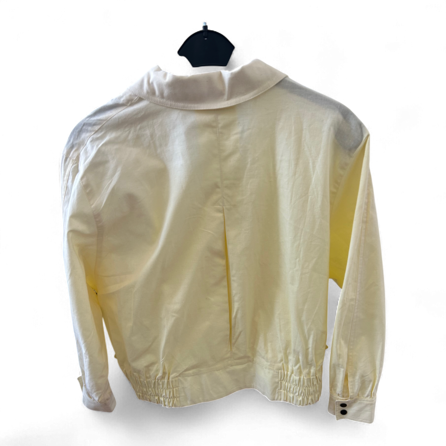 Vintage Damenjacke 44 Gelb Oversize 100 % Baumwolle 80er Look Revers D-Ring