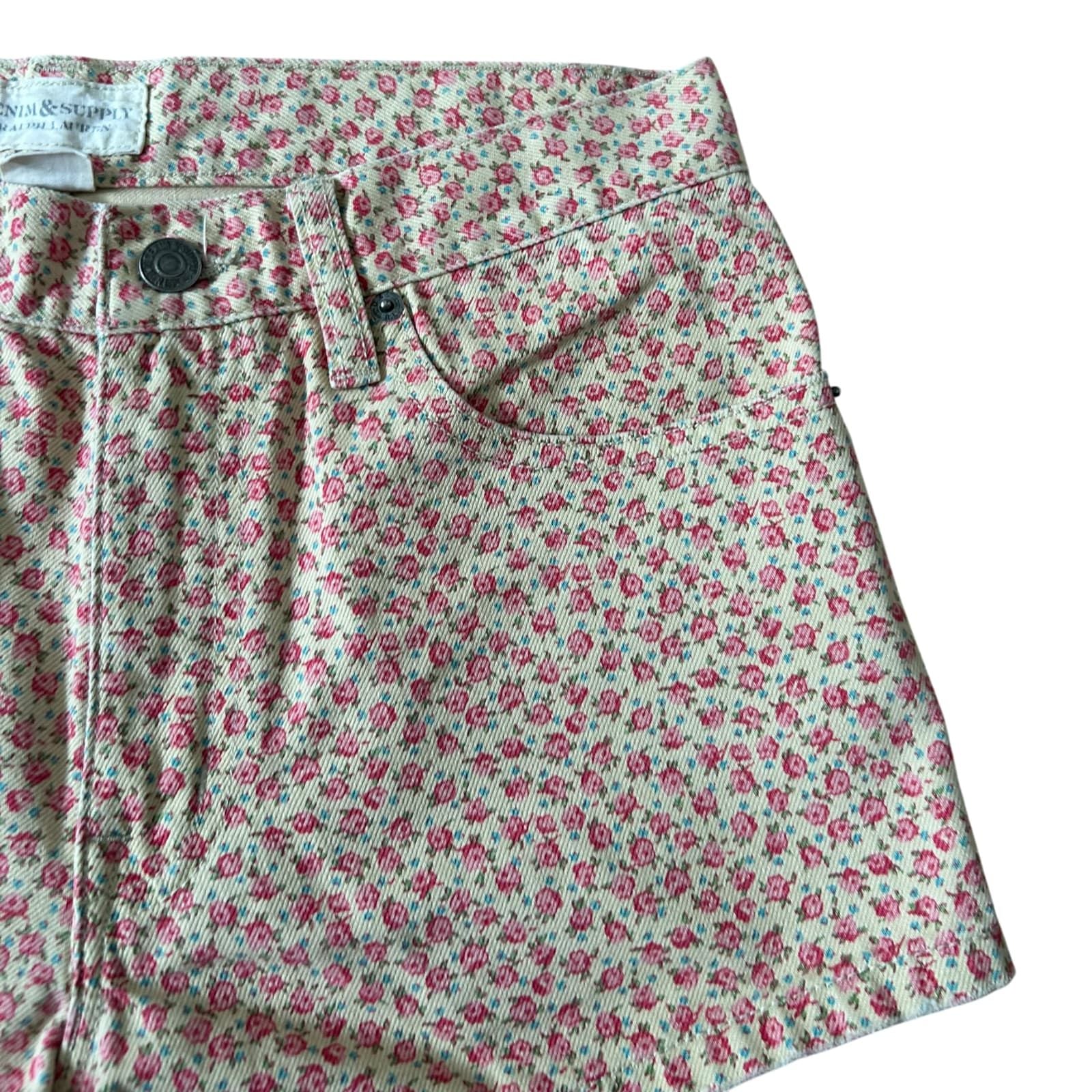 Ralph Lauren Shorts Damen Blumenmuster Rosa Baumwolle Sommer Gr W 28 M