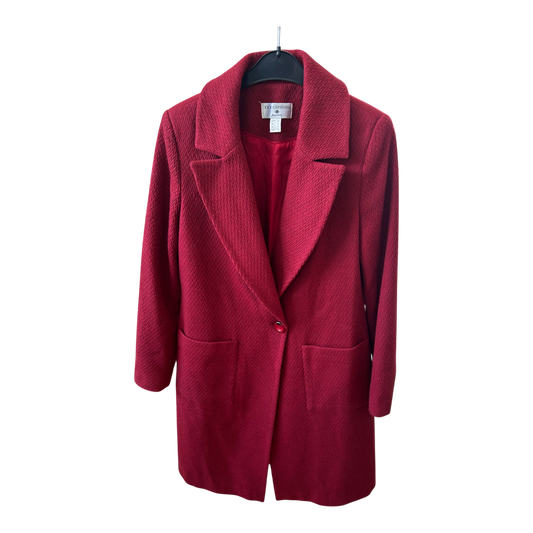 Rick Cardona Mantel Damen Gr 40 Rot Wollmix Blazermantel Elegant Herbst Winter