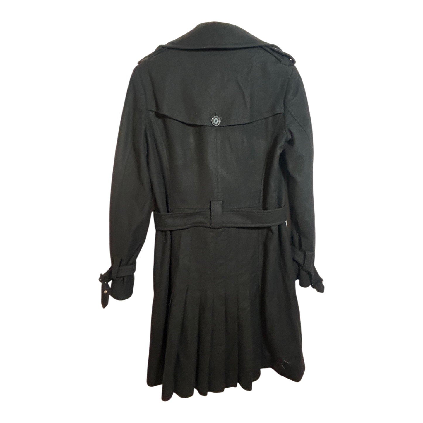 Esprit Mantel Damen Trenchcoat Schurwolle Gr 38 Schwarz Elegant Doppelreiher Gürtel