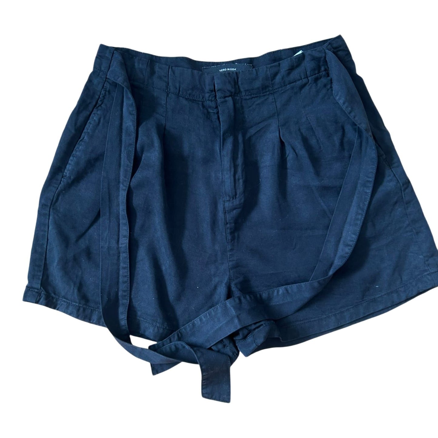 Vero Moda Shorts Damen Schwarz Lyocell Bindegürtel Sommer Locker Gr M