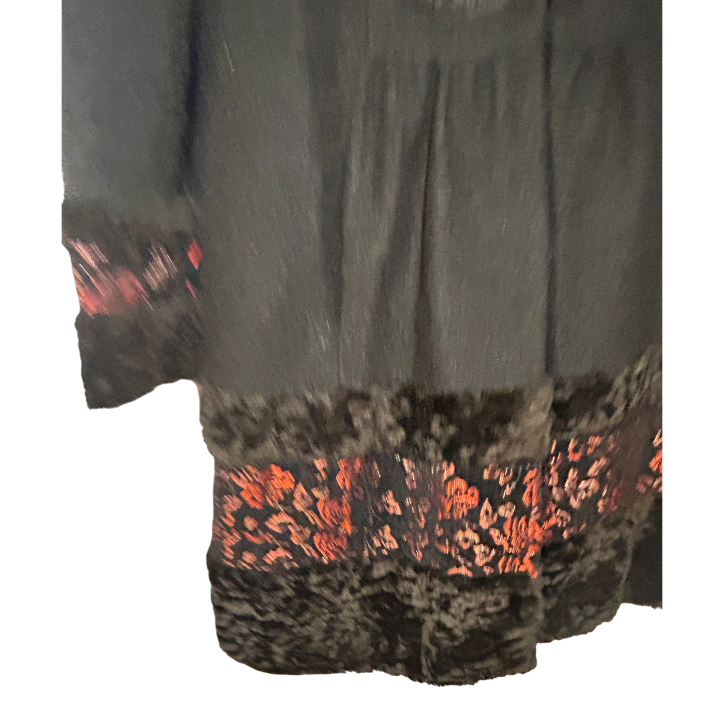 Monsoon Mantel Vintage Gr 42 Schwarz Brokat Kunstpelz Eleganter Wintermantel Warm