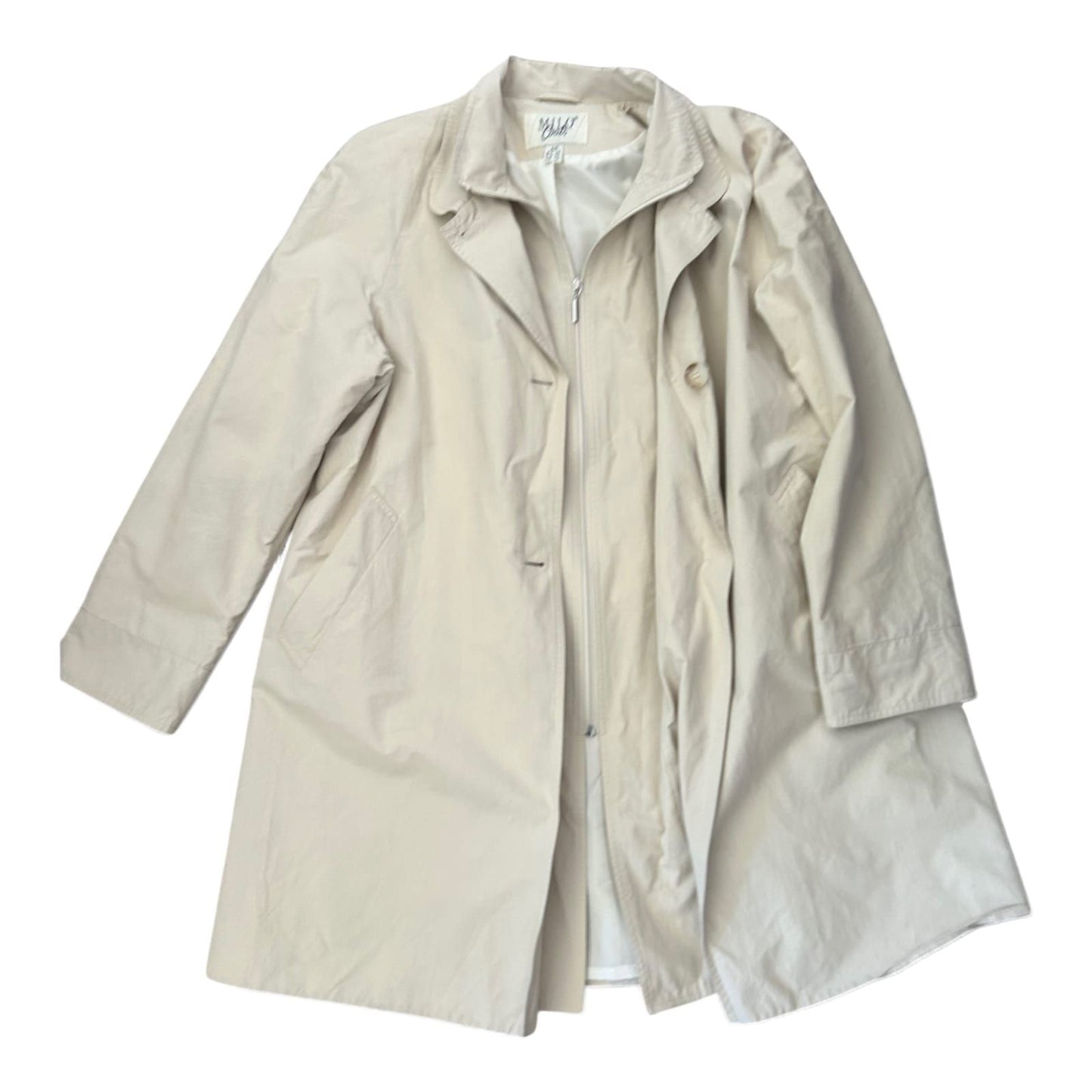 Milo Coats Trenchcoat Damen Gr 40 Beige Mantel Wasserabweisend Schulterpolster Elegant