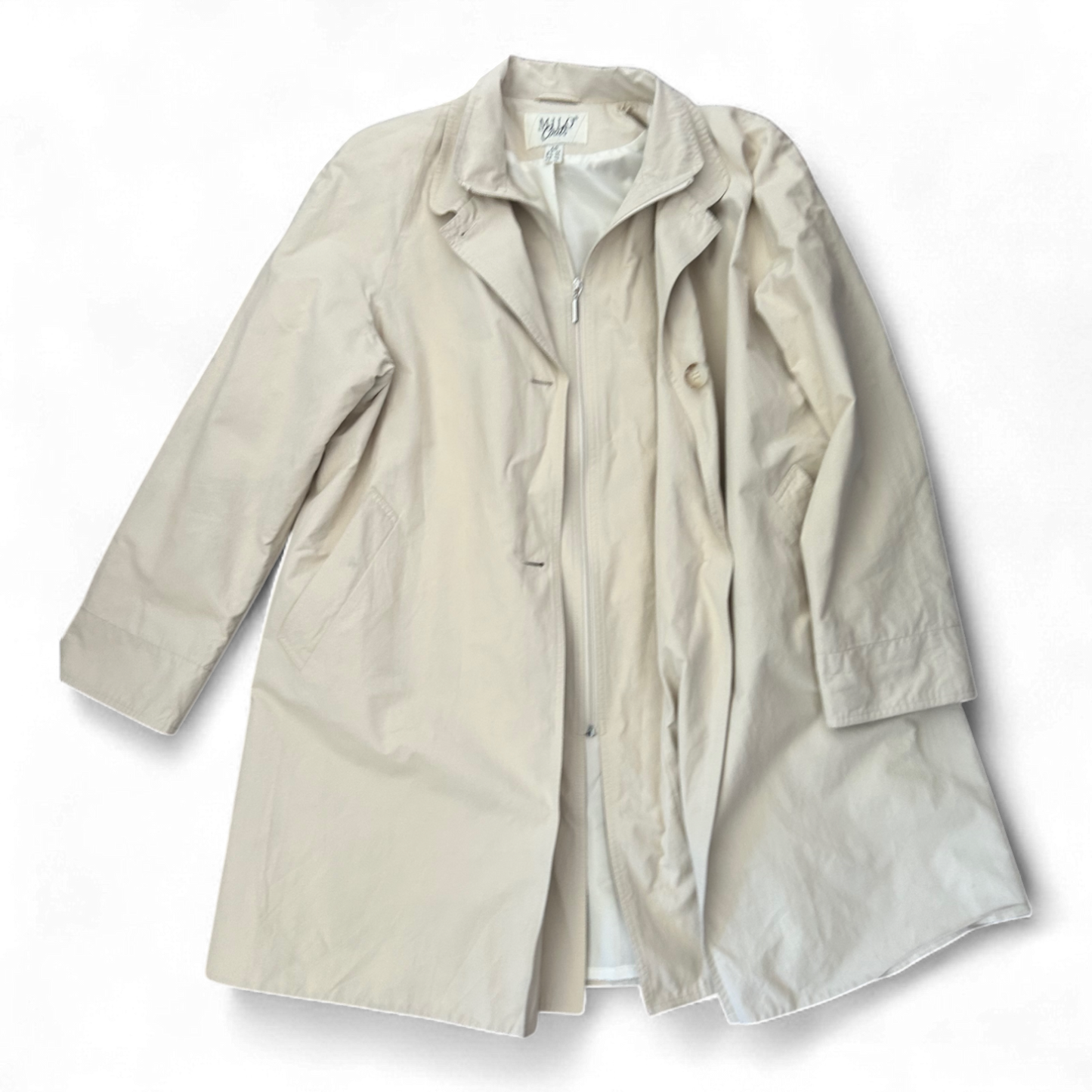 Milo Coats Trenchcoat Damen Gr 40 Beige Mantel Wasserabweisend Schulterpolster Elegant