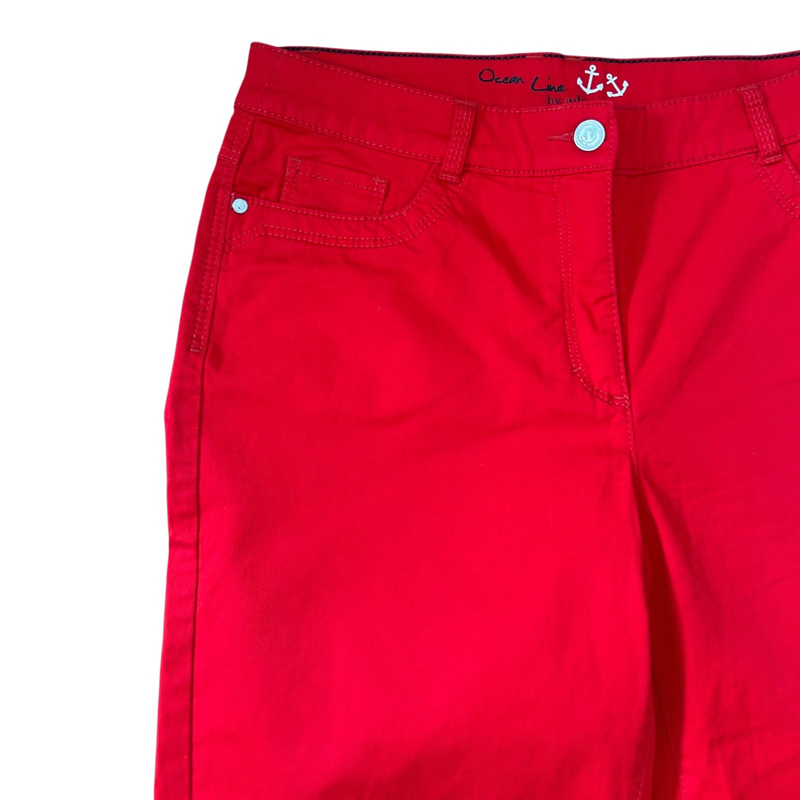 Adagio Shorts Damen Rot Maritim Baumwolle Sommer Bermuda Elegant Gr 40