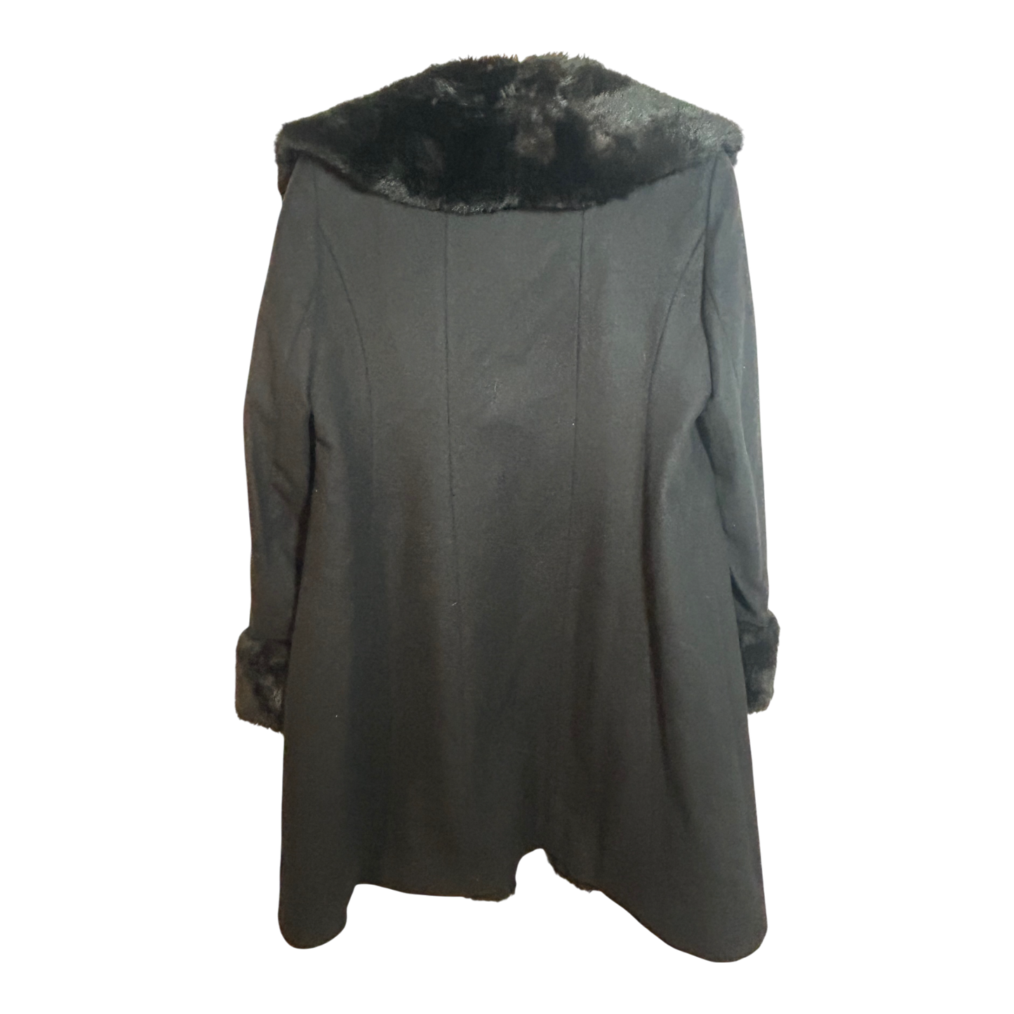 Paraphrase Mantel Damen Gr 40 Schwarz Wollmantel Fake Fur Fellkragen Elegant Winter