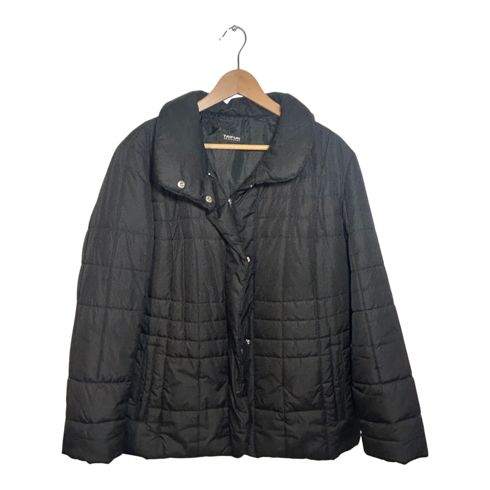 Taifun Jacke Damen Gr 46 Schwarz Steppjacke Warm Übergangsjacke Reißverschluss Neu