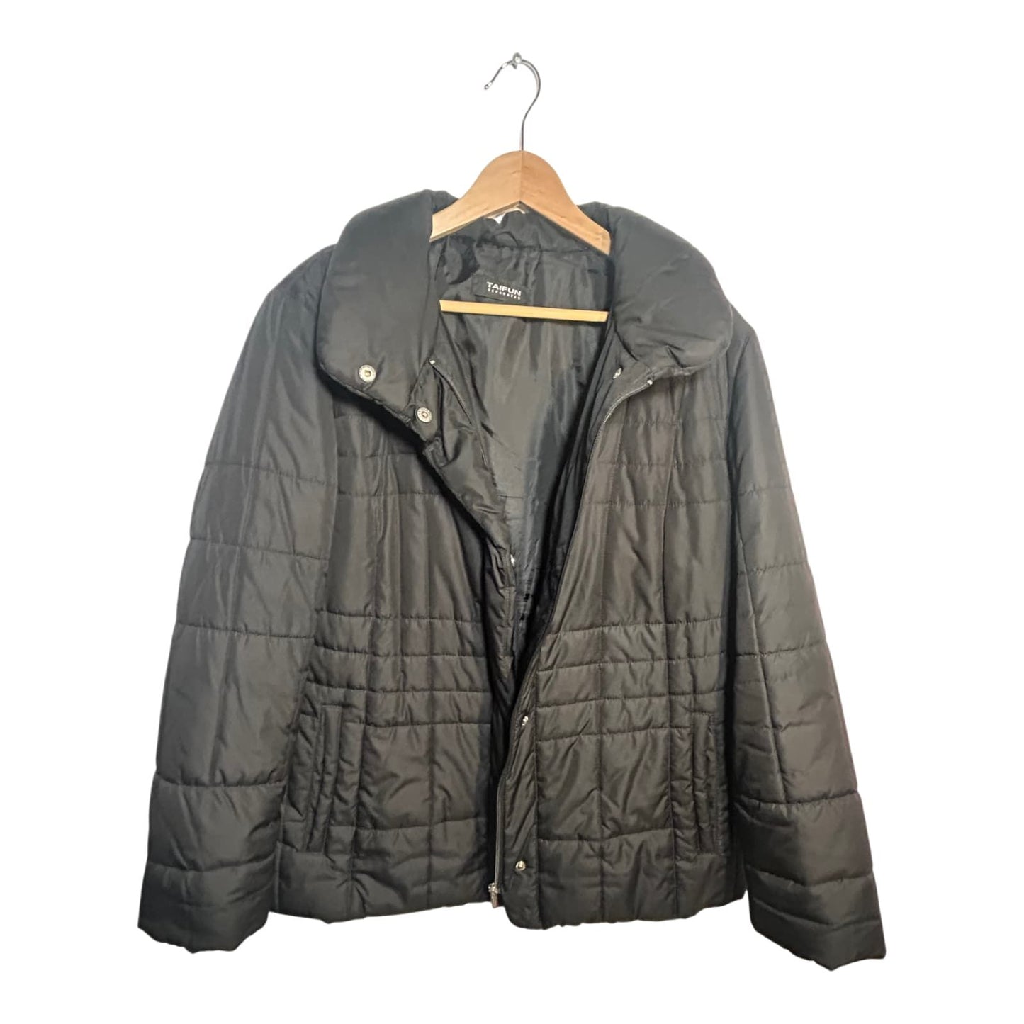 Taifun Jacke Damen Gr 46 Schwarz Steppjacke Warm Übergangsjacke Reißverschluss Neu