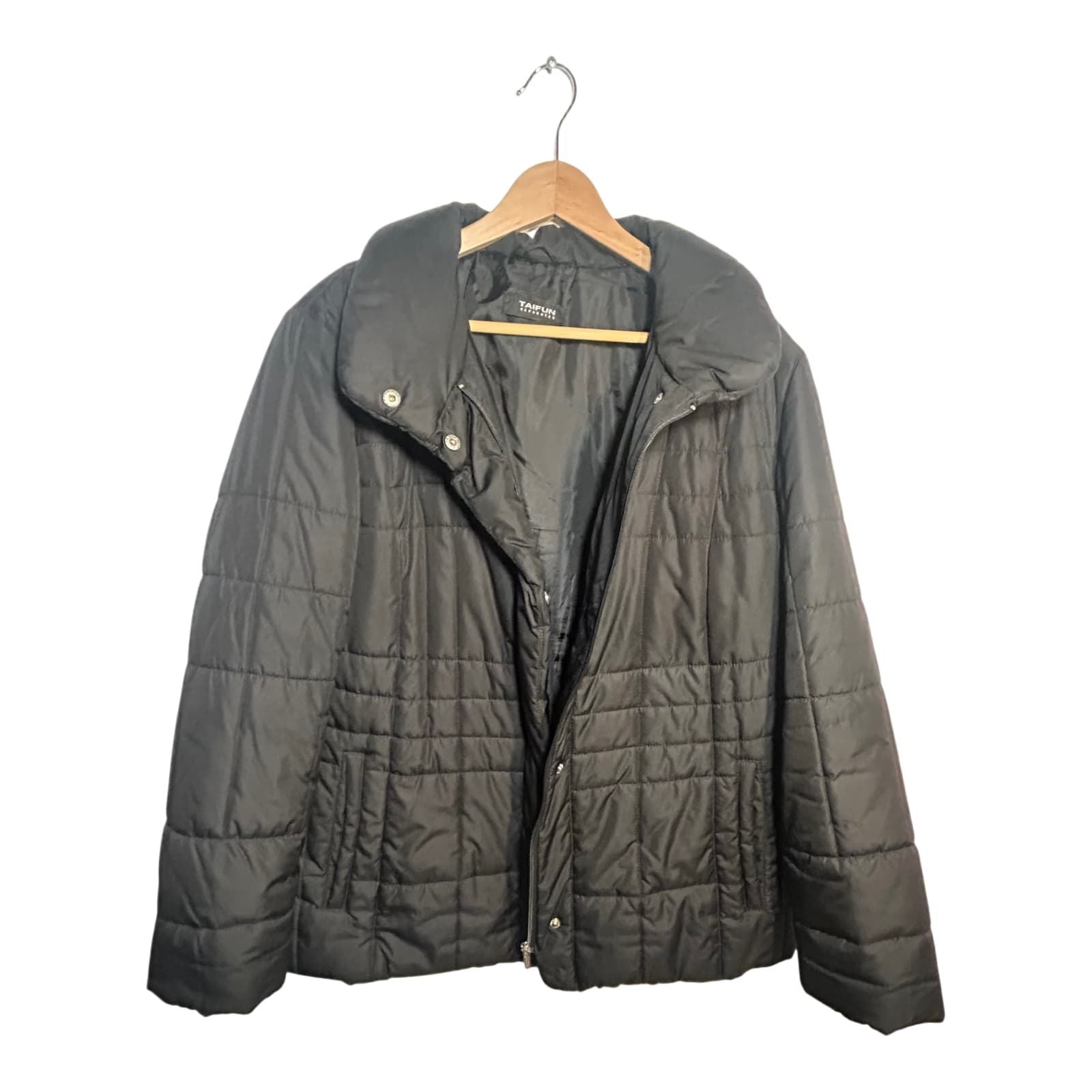 Taifun Jacke Damen Gr 46 Schwarz Steppjacke Warm Übergangsjacke Reißverschluss Neu