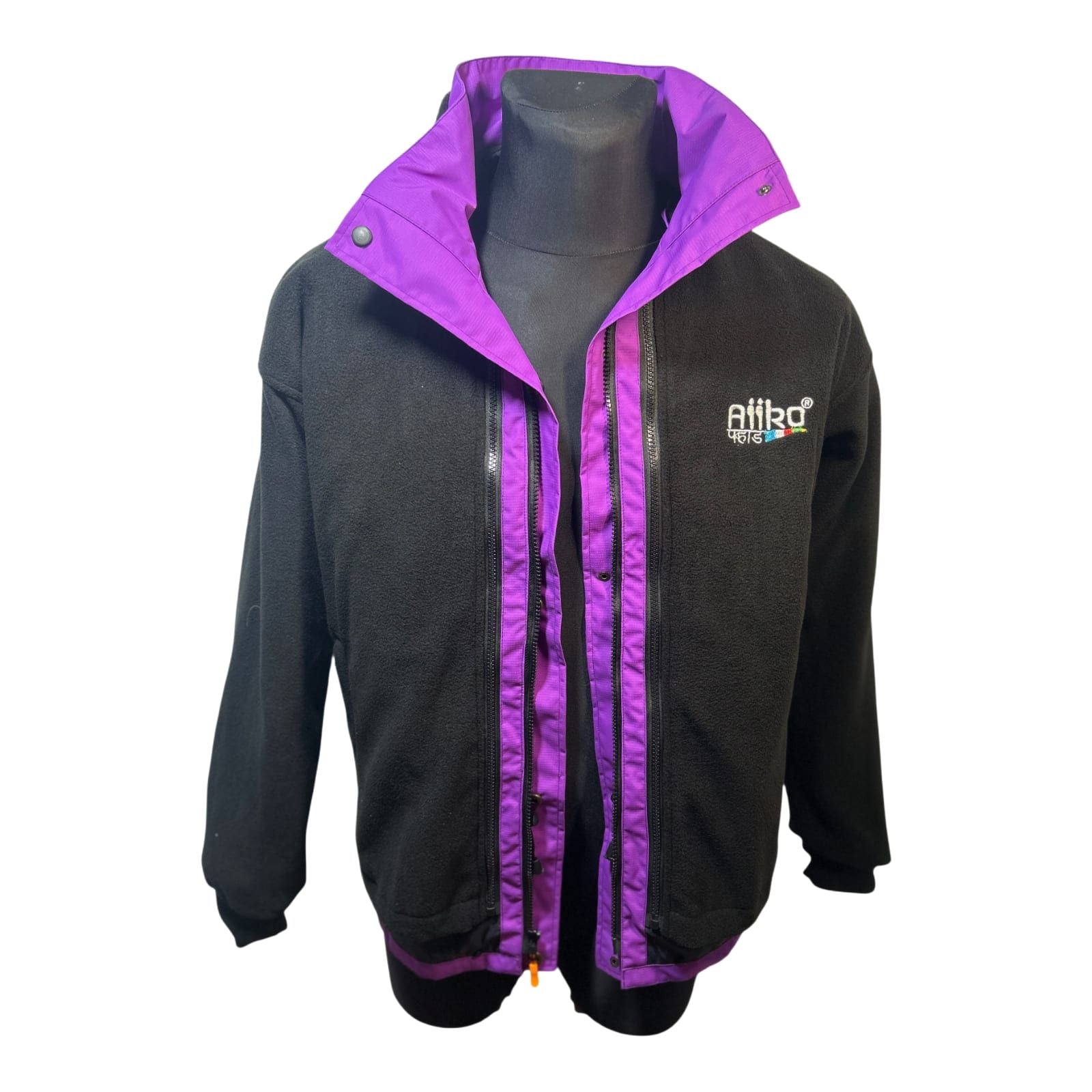 NEU AiiKo Outdoorjacke Violett 2in1 Gr M  Fleece Kapuze Nepal Unisex