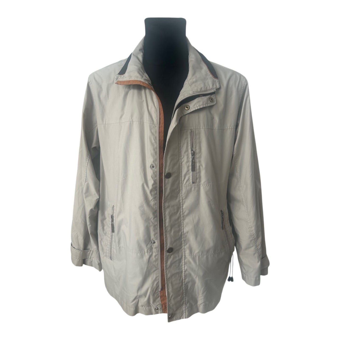 Greenfield Men Jacke Herren Gr 50 Beige Übergang Freizeit Reißverschluss