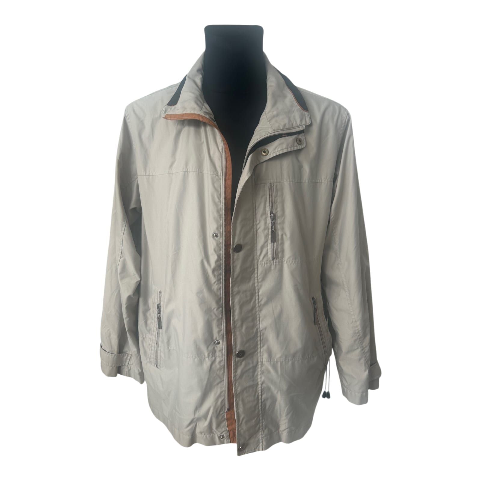 Greenfield Men Jacke Herren Gr 50 Beige Übergang Freizeit Reißverschluss