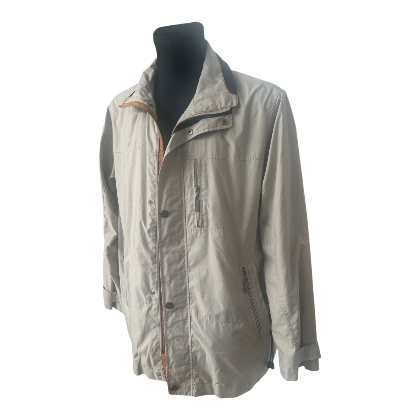 Greenfield Men Jacke Herren Gr 50 Beige Übergang Freizeit Reißverschluss