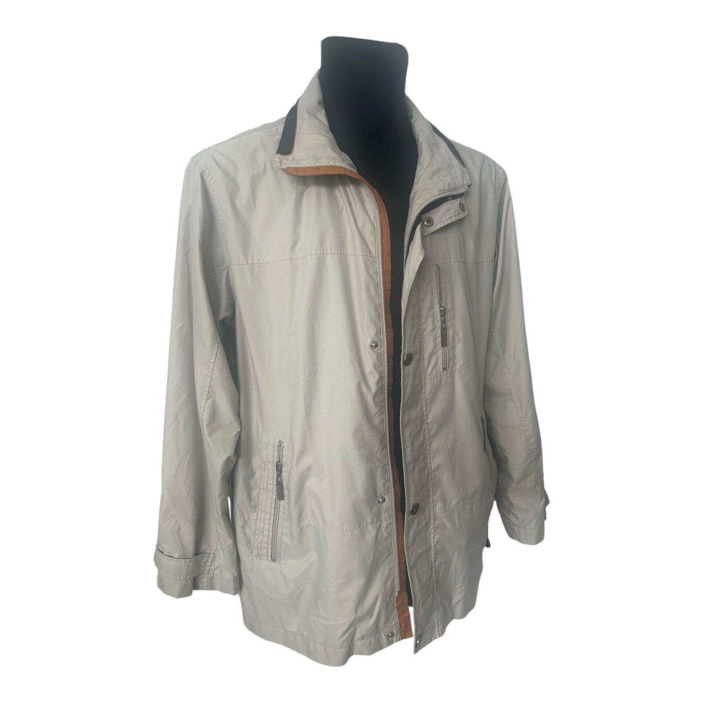 Greenfield Men Jacke Herren Gr 50 Beige Übergang Freizeit Reißverschluss
