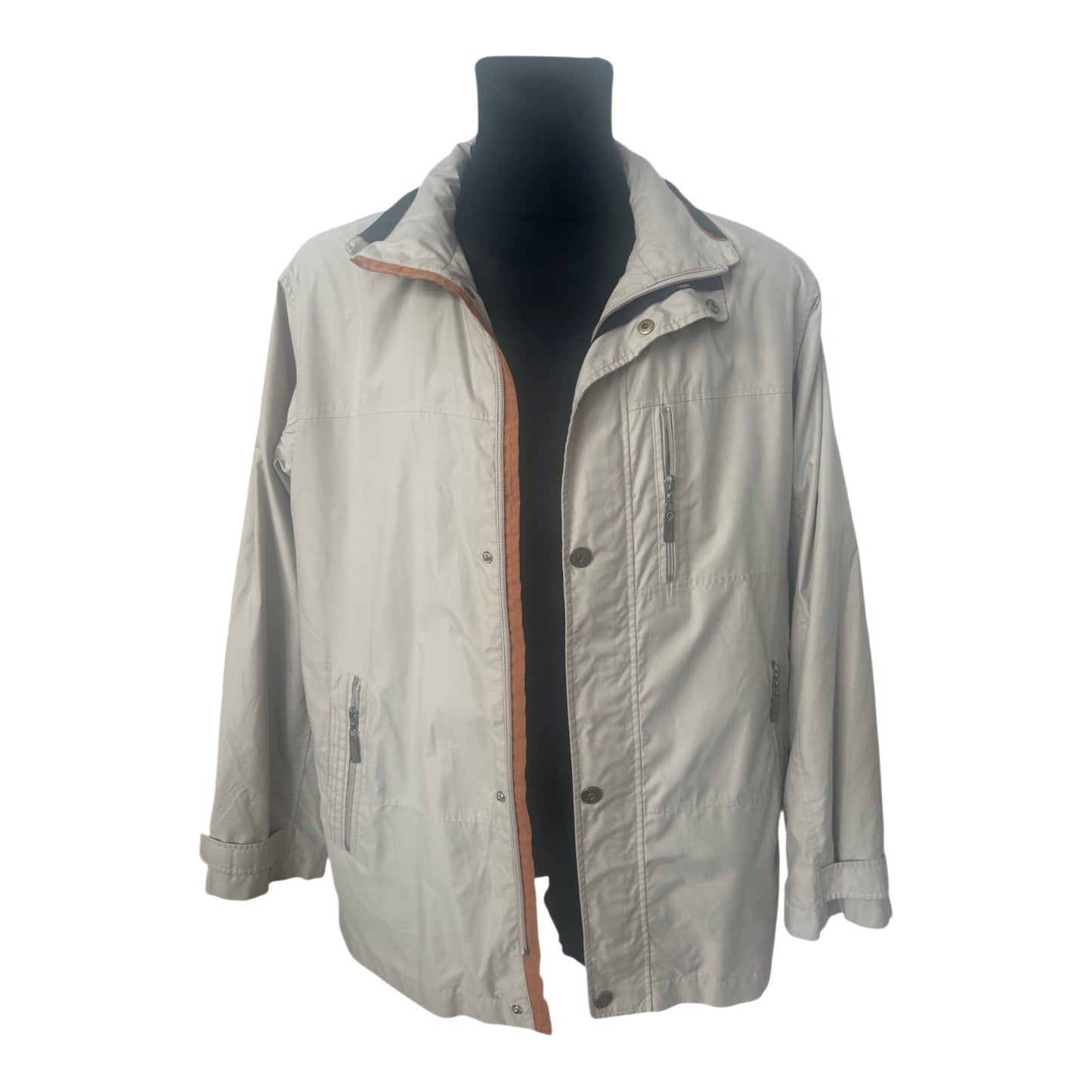 Greenfield Men Jacke Herren Gr 50 Beige Übergang Freizeit Reißverschluss