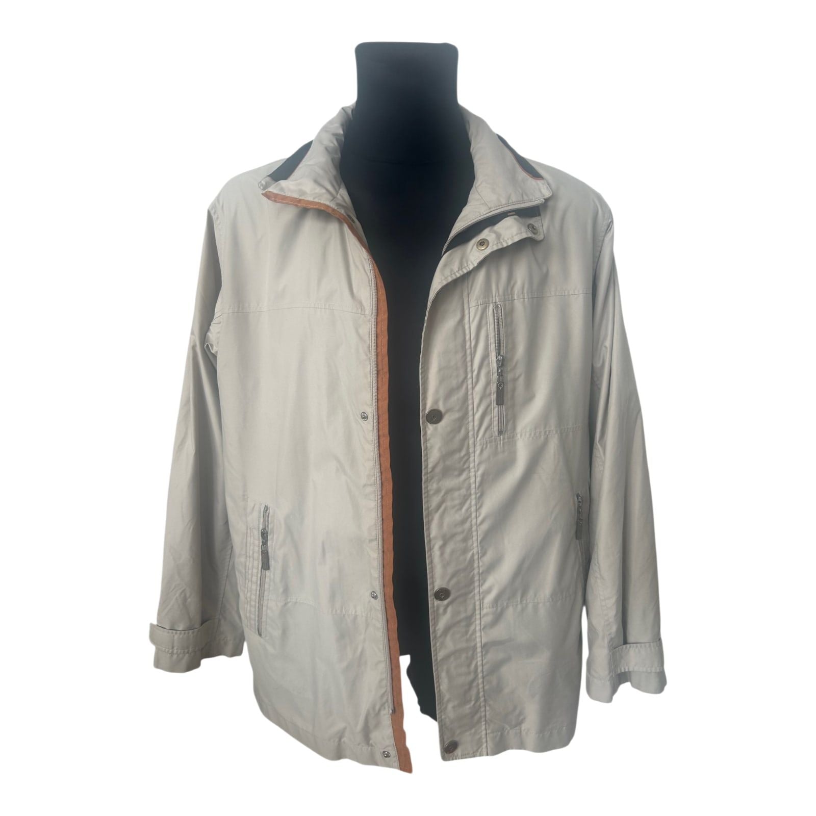 Greenfield Men Jacke Herren Gr 50 Beige Übergang Freizeit Reißverschluss