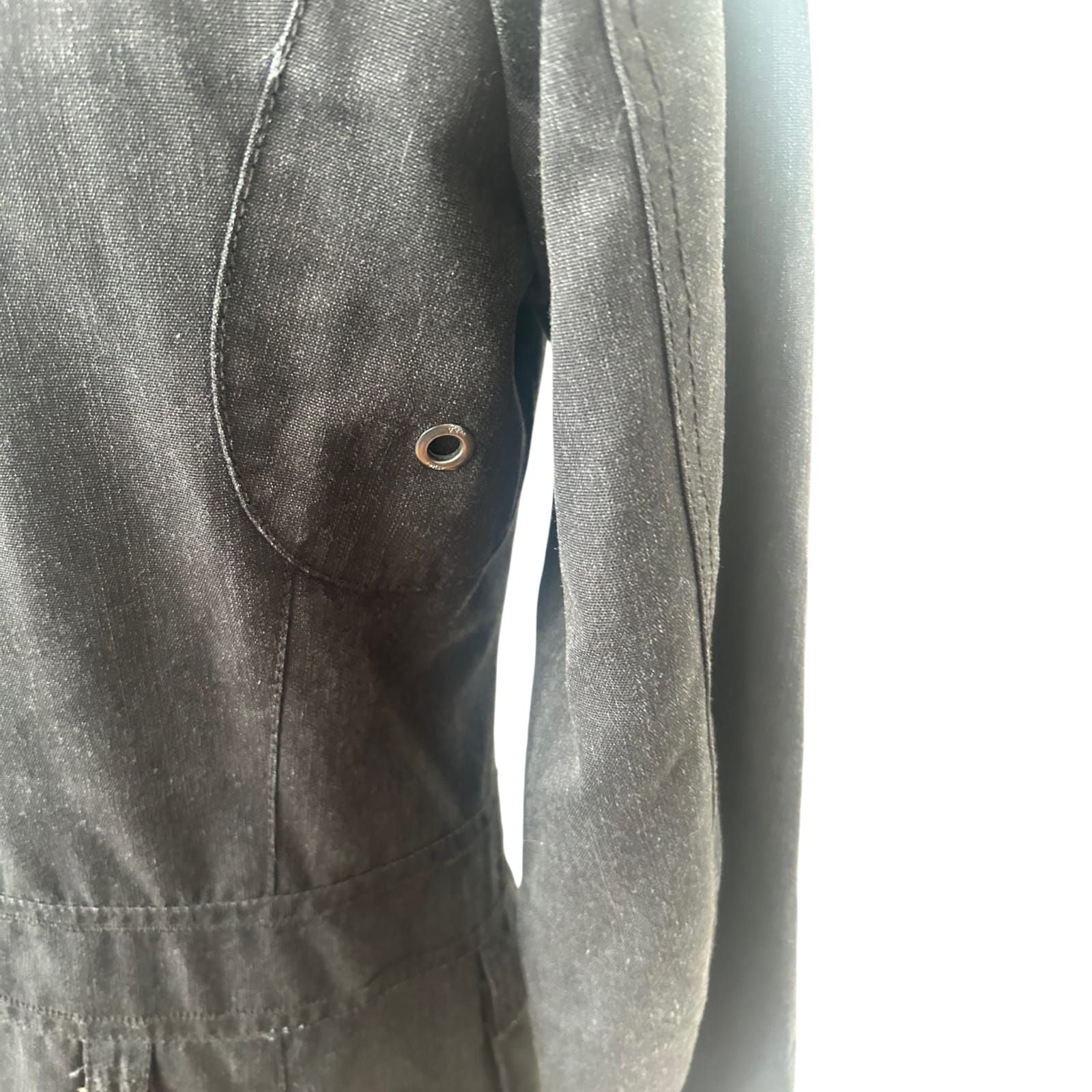 Zara Man Jacke Herren M Schwarz Übergang Military Stil Reißverschluss