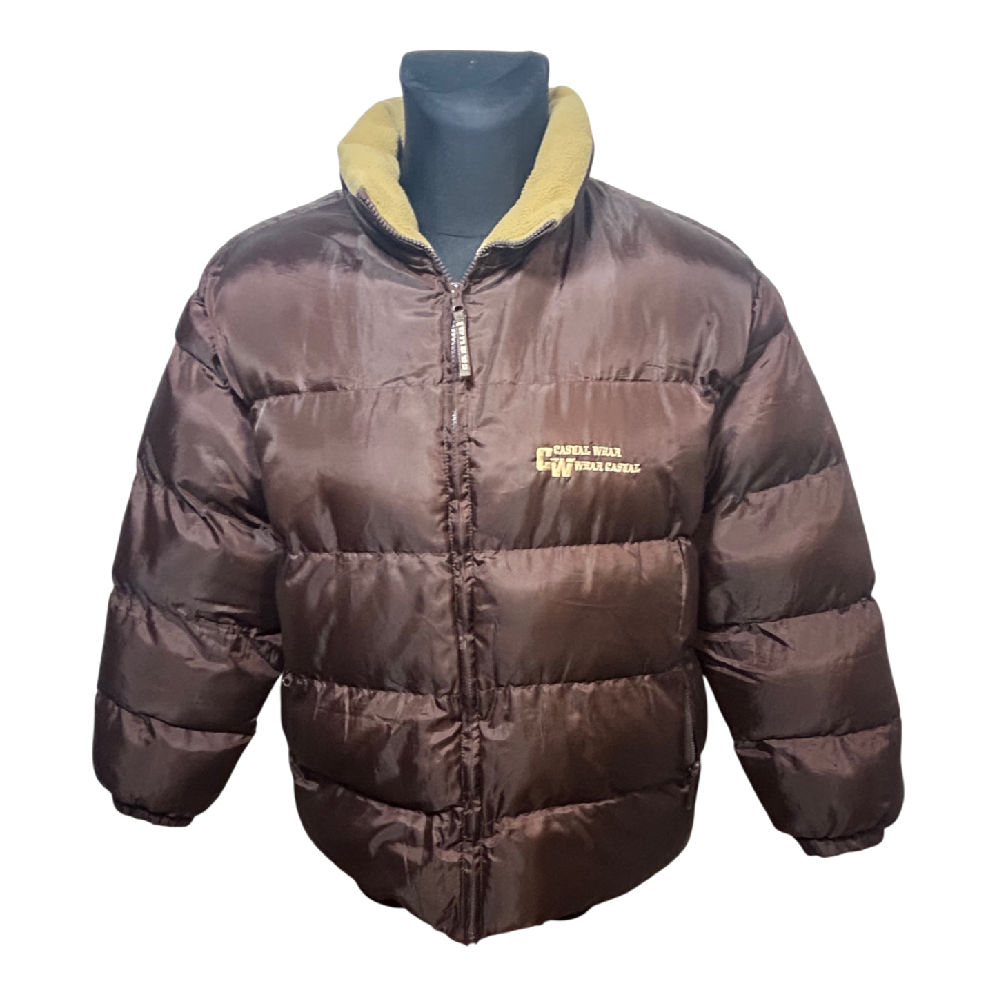 EXIGO Herren Daunenjacke Gr M Braun Steppjacke Teddykragen Warm Winterjacke