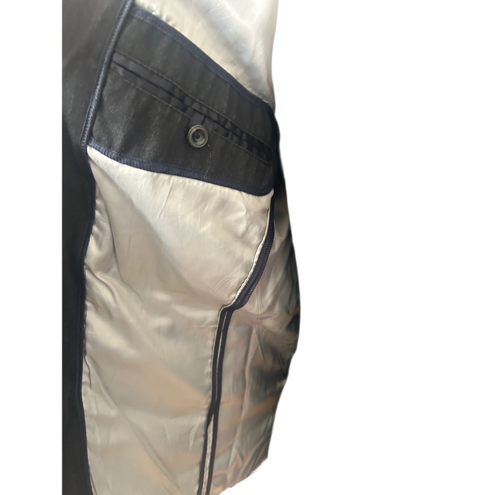 Zara Man Jacke Herren M Schwarz Übergang Military Stil Reißverschluss