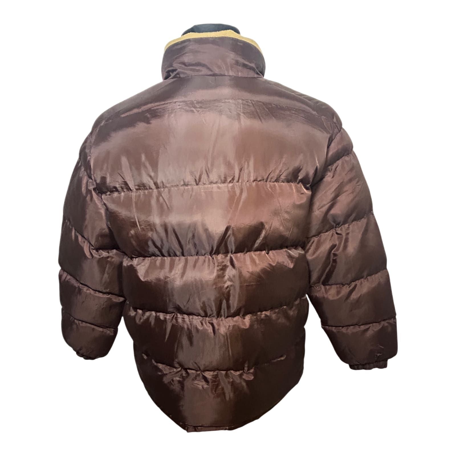 EXIGO Herren Daunenjacke Gr M Braun Steppjacke Teddykragen Warm Winterjacke