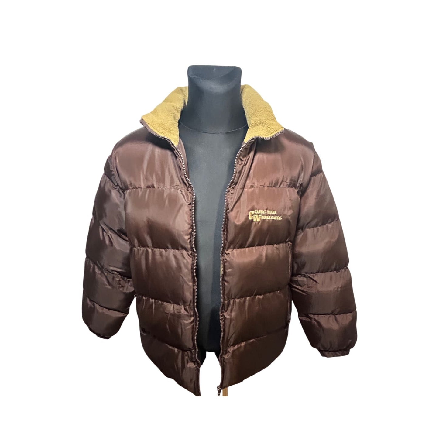 EXIGO Herren Daunenjacke Gr M Braun Steppjacke Teddykragen Warm Winterjacke