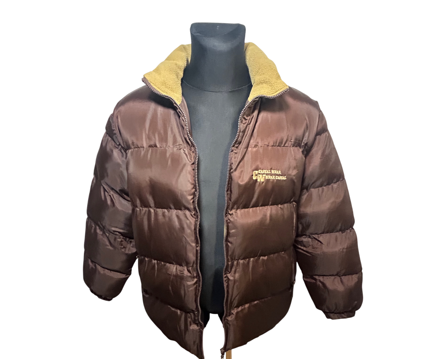 EXIGO Herren Daunenjacke Gr M Braun Steppjacke Teddykragen Warm Winterjacke