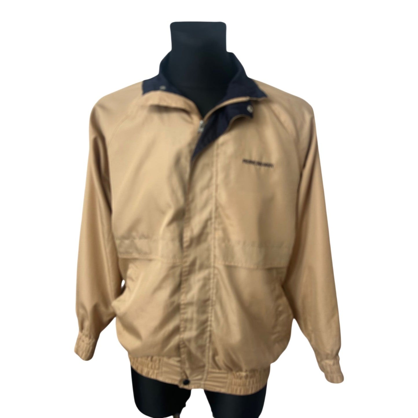 Pierre Balmain Jacke Herren L Beige Leicht Reißverschluss Vintage Stil