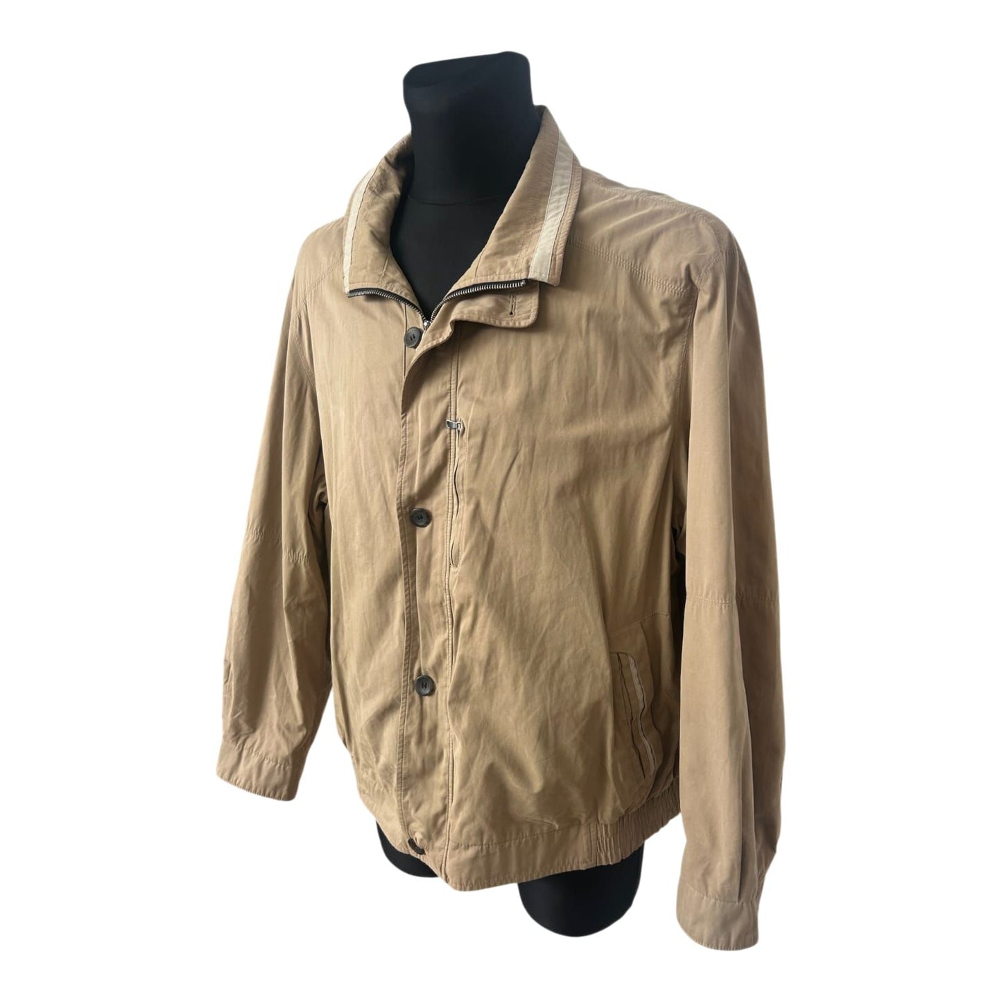 Barisal Jacke Herren Kurzgröße 28 Beige Leicht Reißverschluss Klassisch
