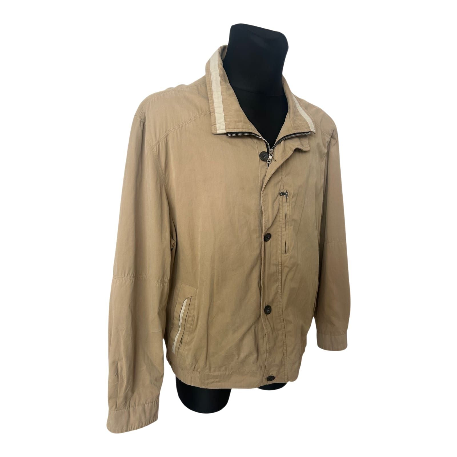Barisal Jacke Herren Kurzgröße 28 Beige Leicht Reißverschluss Klassisch