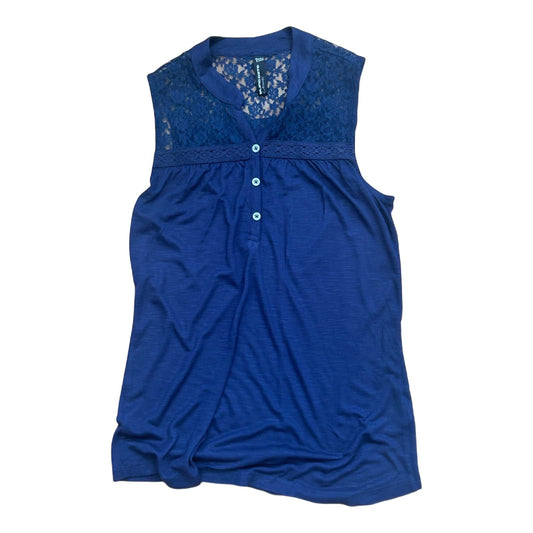 Blind Date Damen Top XS Blau Viskose Spitze Knopfleiste Sommer Blusentop