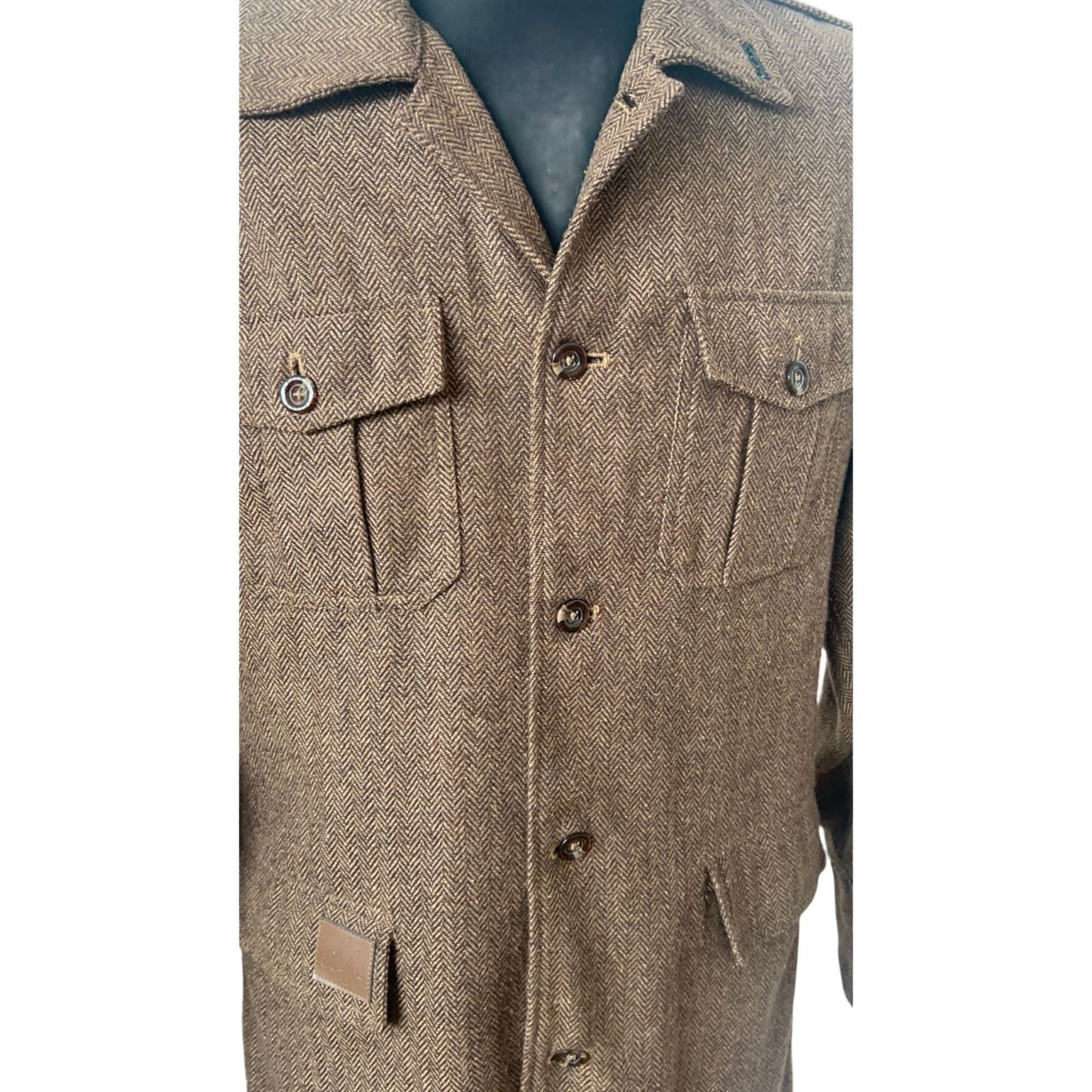 Ingvar Herren Jacke Gr L Braun Fischgraet Muster Elegant Klassisch Modern