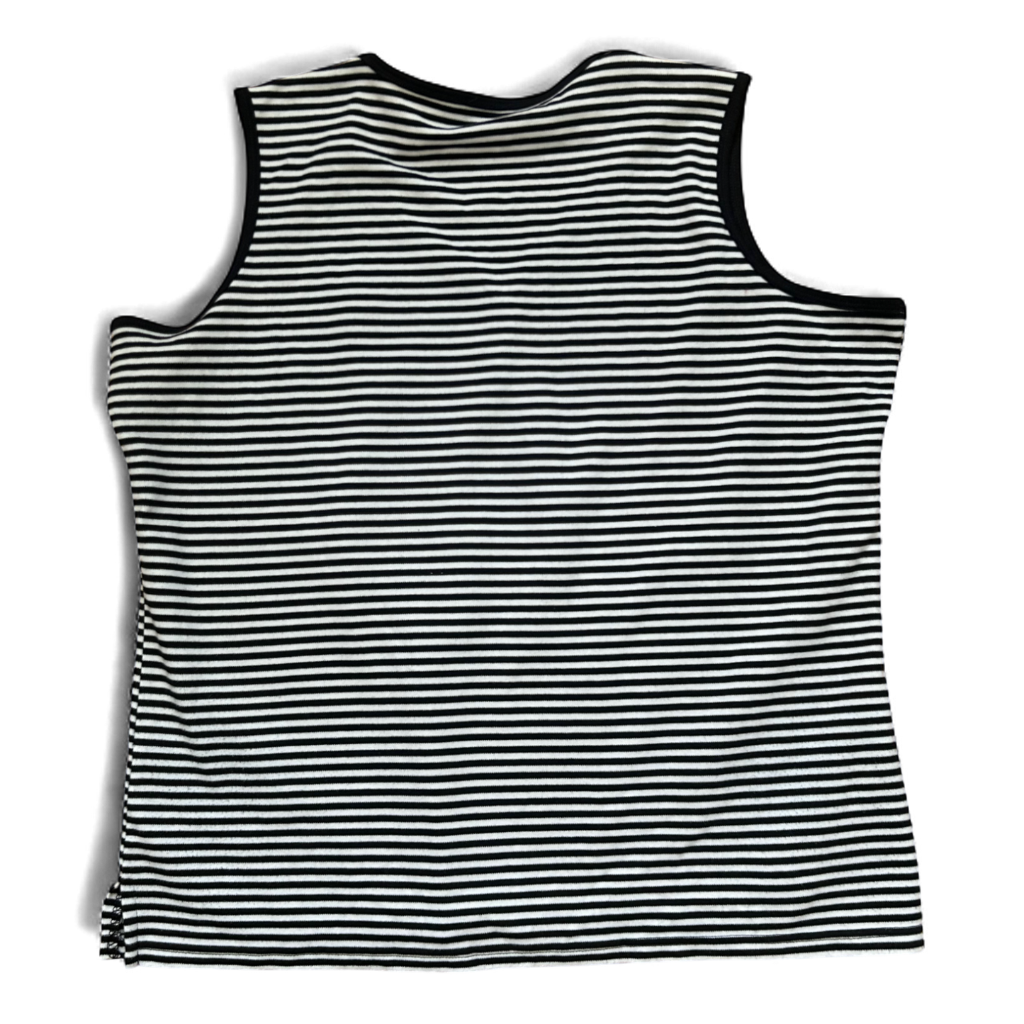 MC Global Damen Top 3XL Schwarz Weiß Gestreift Baumwolle Knopfleiste Sommer