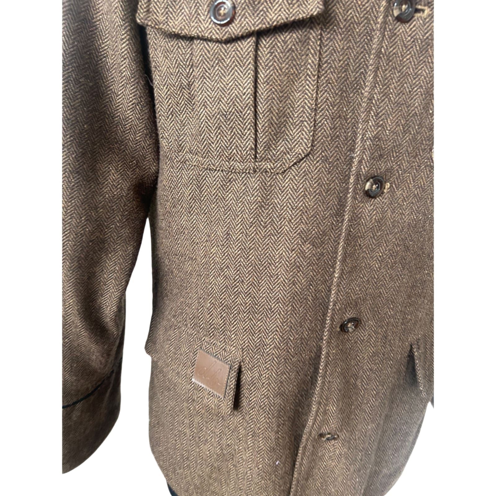 Ingvar Herren Jacke Gr L Braun Fischgraet Muster Elegant Klassisch Modern