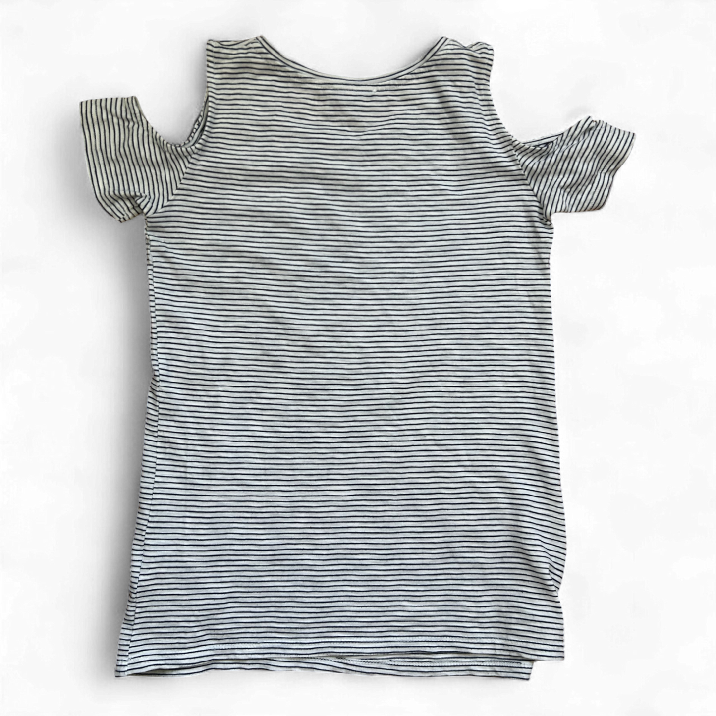 Primark Shirt Damen Gr 34 Weiß Dunkelblau Gestreift Sommer Print Hawaii