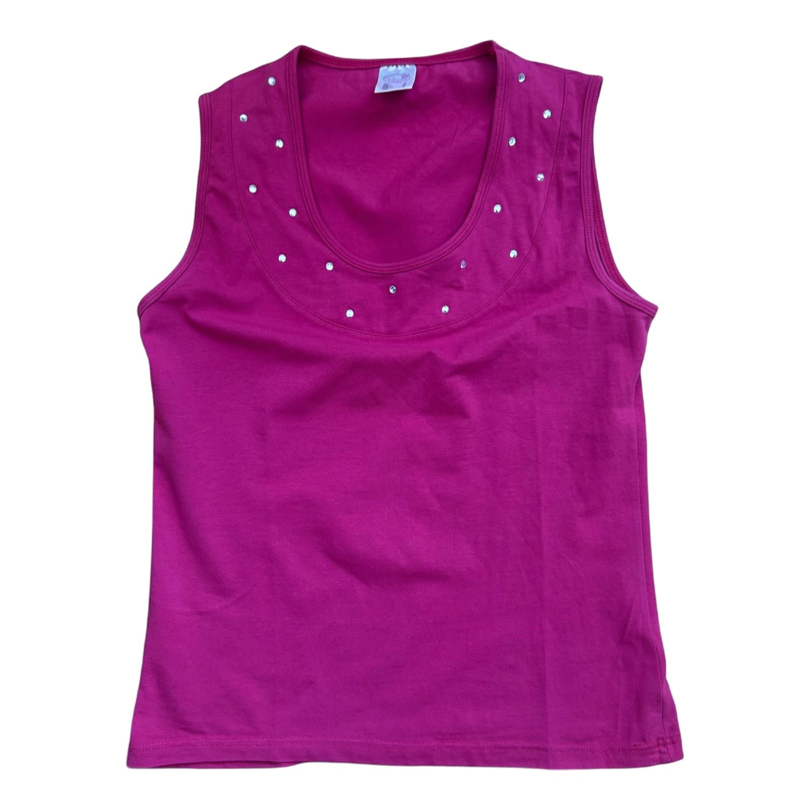 Rosalie Damen Top Pink Größe 40 Baumwolle Strass Rundhals Stretch (Kopie)